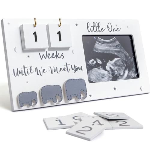 Wonders Ladiess - Baby Sonogram Picture Frame – Ultrasound Photo Frame with Countdown Weeks & Due Date – Pregnancy Announcement Gift for Expecting Parents