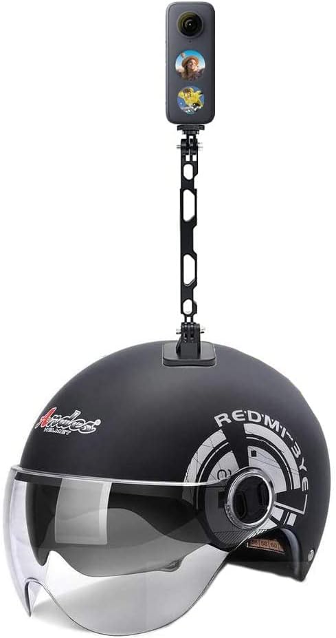 Fotoleey Action Camera Motorcycle Mount Bundle for Insta360 X5/X4/X3/X2, Camera Handlebar & Helmet Mount with Extension Rod, 360° Rotation, Compatible with GoPro Hero 12/11/1