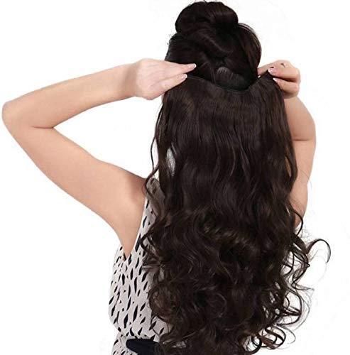 Image of Air Flow Natural Looing Realistic Black Hair Extension Long Hair Silky With Free Wig Comb (Cinderella Curly Hair Extension)