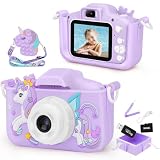 ArtCWK キッズカメラ 女の子 子ども カメラ ユニコーン カメラ 2.0インチ 1080P HD 4000ｗ 子供 デジカメ デュアルレンズ 8倍ズーム 32GBTFカード 子供向け自撮り トイカメラ 日本語説明書付き 誕生日 クリスマス プレゼンド