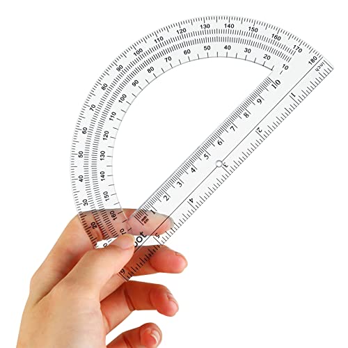 eboot 24 pack plastic protractors math protractor 180 degrees 6 inch clear