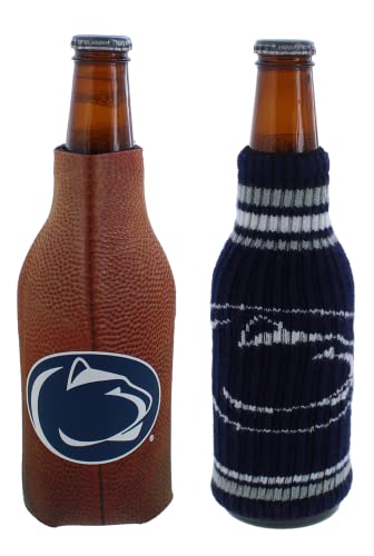College Team Color Logo Can & Bottle Holder Insulator Beverage Cooler Set (Penn State Nittany Lions - Krazy/Bottle Coolie)