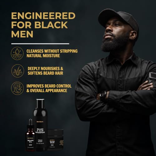 Image of Golden Grooming Beard Bundle XL (Double Size Value Kit) 8oz Shampoo, 4oz Balm, 2oz Oil - Fresh