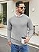 COOFANDY Men's Fitted Crewneck Sweater Ribbed Knit Pullover Sweater Fashion Long Sleeve Crew Neck Sweater Winter Casual Dressy Top Light Grey