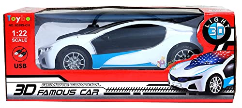 Image of Remote Control Car | RC Car | Hi-Tech| Racing Car | White | Rechargeable | Led Light, Multicolor ( Remot-Car-Toy-051 )