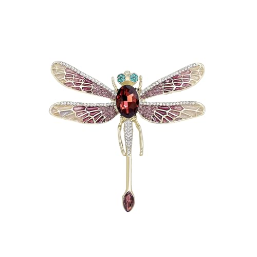 Image of Dragonfly Brooch and Pins for Women Enamel /Rhinestone Crystal Dragonfly Animals Brooches Jewelry for Mom Wife Elegant Dress Accessories Birthday Gifts