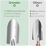 Grenebo Garden Tools 9-Piece Heavy Duty Gardening Tools with Pruning Shears & Large Garden Tote, Rust-Proof Tools Set for Gardening, Ideal Gardening Gifts for Women & Birthday Gifts for Mom