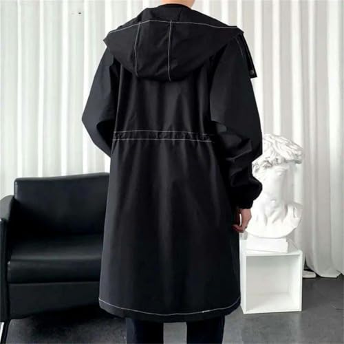 Chaqueta de manga larga con capucha para hombre estilo casual liso 2