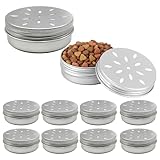 Seefey 10 Stück Aluminium Hundetraining Zubehör mit Belüftungslöchern, 60ml Runde Metall Geruchsbehälter für Schnüffelhunde und Geruchsspiele- Hundetraining Zubehör