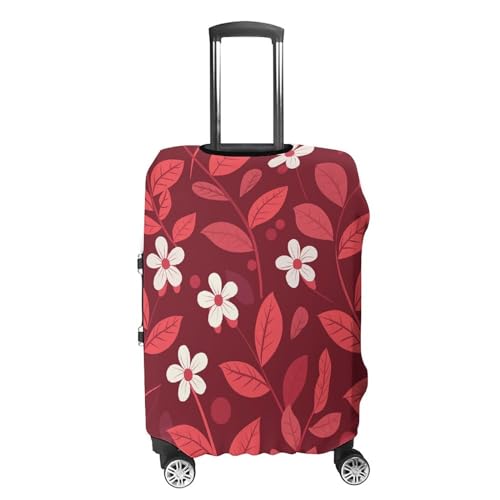 Travel Luggage Cover Suitcase Protector Red Tint Leaves Elastic Washable Suitcase Cover Anti-scratch Spandex Baggage Covers Fits 18-32 Inch Luggage, style-34
