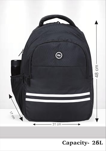 Image of PB Pearlbags FLAUNT 25L Solid Casual Backpack,3 Compartment,Premium Fabric,Water Resistant Anti Theft,School & College Bag for Boys and Girls,Office & Travel Bag for Men and Women,48X31X17 Cms