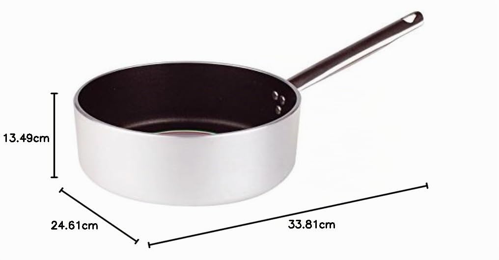 Pentole Agnelli, ALSA2107S24, Casseruola Bassa con 1 Manico, Alluminio, Argento