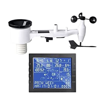 ECOWITT WS2320 Wi-Fi Weather Station, Wireless Outdoor Solar Powered 7-in-1 Weather Sensor and LCD Console Display, PC Software Operation, E-Mail Alert, 915 MHz