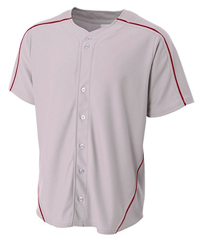 Maillot de baseball Warp-Knit A4 garçon Nb4214-gyc en maille indémaillable grise