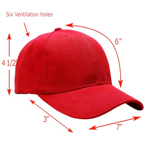 Image of Falari Wholesale Bulk Lot 12-Pack Baseball Cap Adjustable Size Plain Blank Solid Color