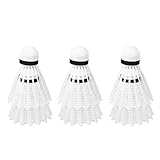 6 Stücke Badminton Federbälle, Badminton Bälle, Feder Ball/Bälle Federball, Shuttlecocks Outdoor Sport Ball Training Zubehör Mit hoher Stabilität und Haltbarkeit Federball (Weiß)