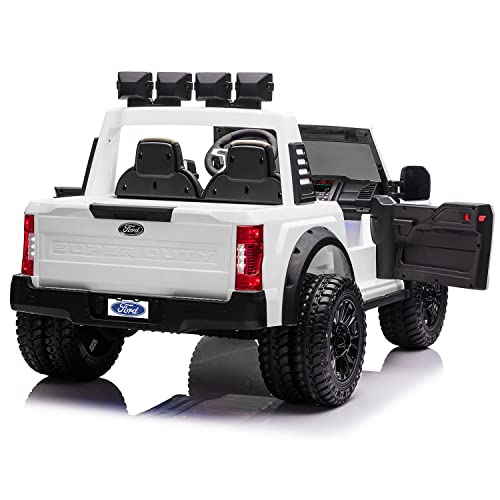 Moderno Kids Ford F450 2 (Two) Seater 24V Power Children Ride-On Car Truck with R/C Parental Remote Control + EVA Foam Rubber Wheels + Leather Seat + Bluetooth MP3 FM Radio Music Player + LED Lights