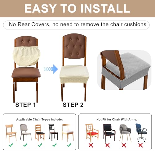 Image of Genina Waterproof Seat Covers for Dining Room Chair Covers,No Rear Covers