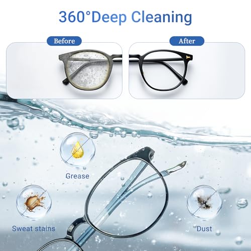 Newthinking Ultrasonic Jewellery Cleaner, 640Ml 49000Hz Ultrasonic Glasses Cleaner With 3 Timed Modes, 360° Deep Cleaning Silver Jewelry Sonic Cleaners Machine For Glasses, Rings, Watches - 4