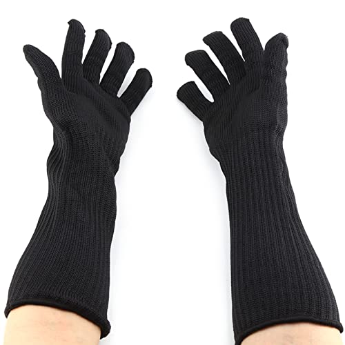 Agatige Cut Resistant Gloves, Safety Kitchen Cut Gloves, Stainless Steel Wire Cut resistant Gloves With Long Cuffs Hand Wrist Forearm Protector