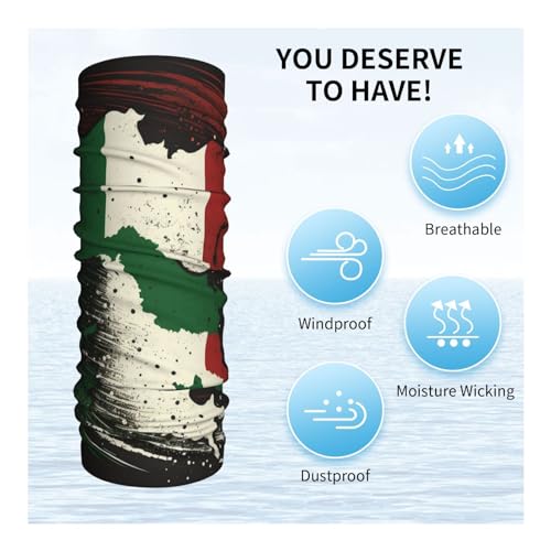 Mascarilla de Cuello Vintage Italiana Negra con Mapa de Italia, Pañuelo Facial para Mujeres y Hombres, Balaclava para Motocicleta, Ciclismo, Esquí y Fiesta miniatura 5