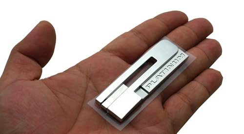 Image of 1x New P Platinum Emblem Trunk Lid Badge Nameplate Replacement for XTS - 20971945 (Chrome)