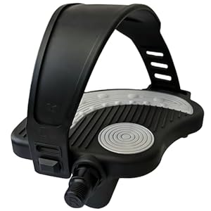 1 Paar Premium Heimtrainer Pedale mit Riemen - 9/16" Spindel (14.3mm) - Verstellbare & rutschfeste Fahrradpedale für Spinning Bike/Indoor Cycling/Heimtrainer - Inkl. 6 Monate Garantie