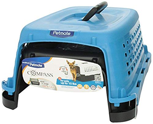 Petmate Compass Fashion Kennel, Island Blue/Black, 19", for Dogs Up to 10 Lbs.