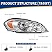 AUTOSAVER88 Headlight Assembly Compatible with 2006 2007 2008 2009 2010 2011 2012 2013 Chevy Impala 2014-2016 Impala Limited 06-07 Monte Carlo Headlamp Replacement Pair Chrome Housing Amber Reflector