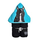 Black Horse Hooded Bath Towel - Baby, Child, Tween