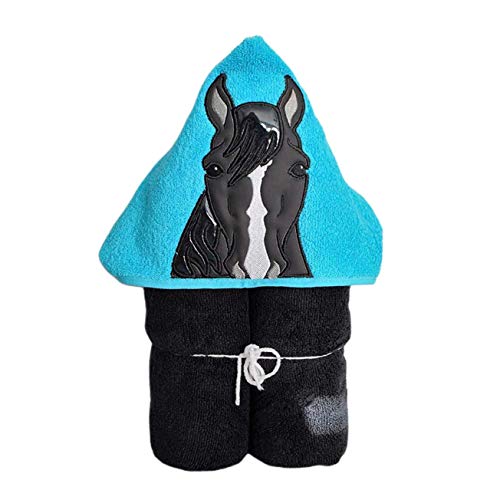 Image of Black Horse Hooded Bath Towel - Baby, Child, Tween
