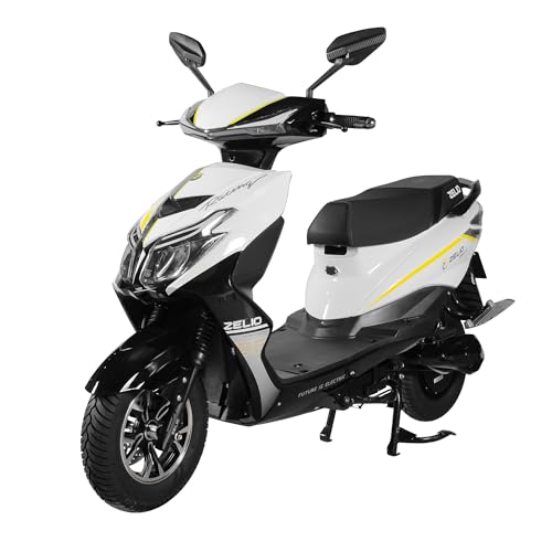 Image of ZELIO GRACYi Electric Scooter | 60V /32AH Battery | Range: 55-60 km | Non-RTO | Disc Brake | Charges in 4-5 Hrs | Alloy Wheels | Colors: White /Black
