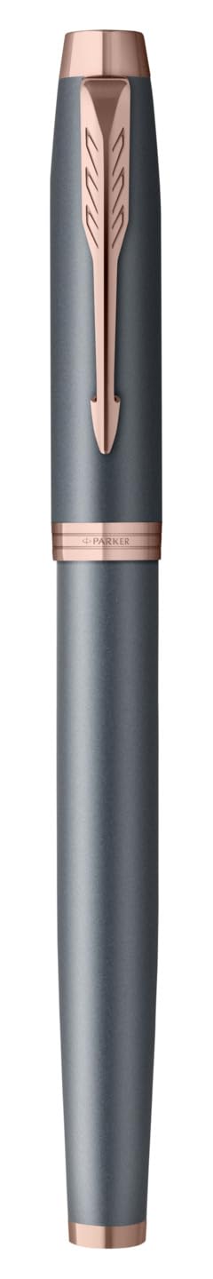 PARKER IM Set penna a sfera + penna stilografica con incisione personalizzata – Penna di lusso personalizzata – The Finishing Touch Collection regalo per matrimonio, compleanno, ufficio (Slate)