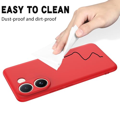 Image of Back Cover for Vivo V60e 5G | Full Camera Protection | Premium Liquid Silicon Case | Flexible Bumper Case for Vivo V60e 5G (Red)