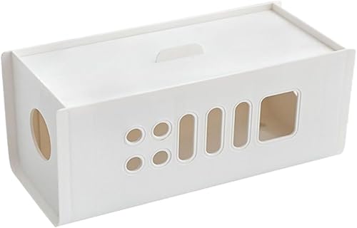 UKCOCO Caja de almacenamiento de alambre Contenedores de plástico Cables de fuente de alimentación Caja organizadora de plástico Caja grande de