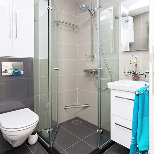 Sanliv Shower Foot Rest Bar,Corner Foot Rest For Shaving Legs,Wall Mounted Shower Foot Ledge,Antislip Knurled Brass Bar Bathroom Step,Brushed Nickel #TOP5