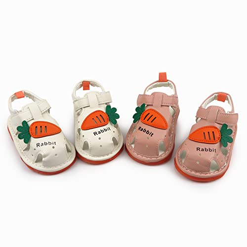 Image of WILLFUN Baby Boy Girl Summer Infant Squeaky Sandals Premium Rubber Sole Closed-Toe Non-Slip Shoes Toddler First Walkers