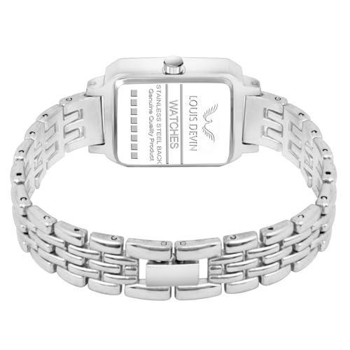 Image of LOUIS DEVIN Silver /Brown /Rose Gold Bracelet Metal Chain Analog Wrist Watch for Women (Blue /Green /Pink /Black /Silver /Brown /Rose Gold Dial) | LD-LS193-CH