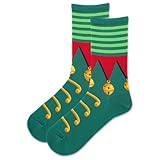 Hot Sox Women's Elf Shoe Crew Socks 1 Pair Pack, Green, Women's Shoe Size 4-10