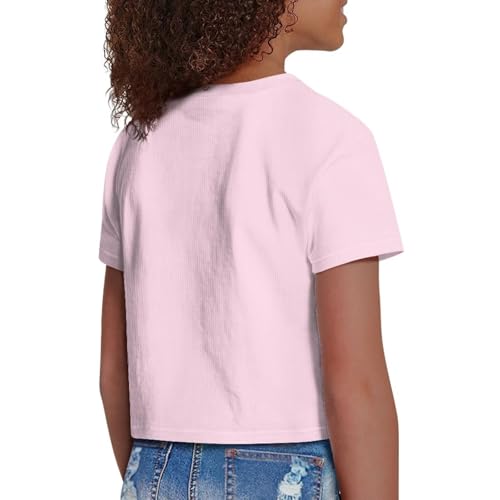 Image of Girls Fashion Crewneck Tee Shirts Casual Short Sleeve Crop Top Summer Outfits 5-14 Year