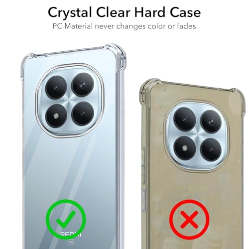 Image of Jkobi Shockproof Crystal-Clear Back Cover for Xiaomi Redmi Note 15 Pro Plus 5G (Anti Yellow Case | Drop & Camera Protection | Hard Polycarbonate)