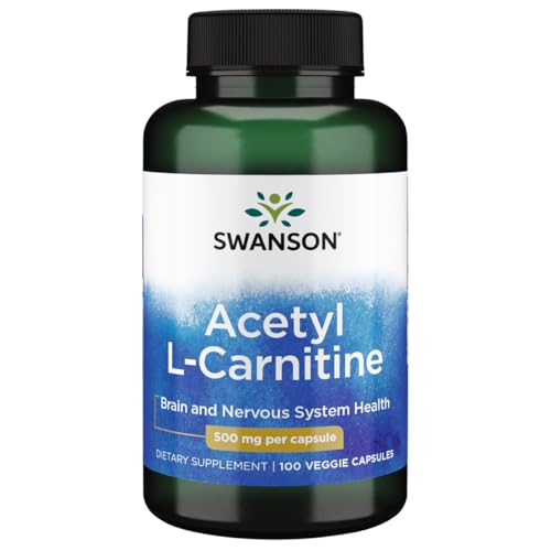 Swanson Acetyl-L-Carnitine - Amino Acid Supplement Promoting Cognitive Health & Muscle Support - Natural Formula May Promote Nervous System Health - (100 Veggie Capsules)