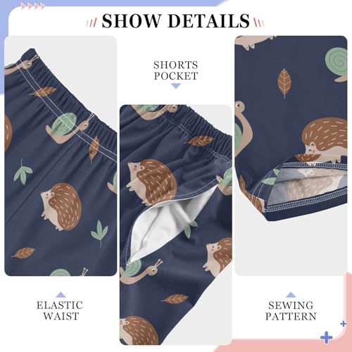 Snail Hedgehog Boys Long Pants Soft Trousers Elastic Waist Kids Lounge Bottoms with Pockets S-XL4