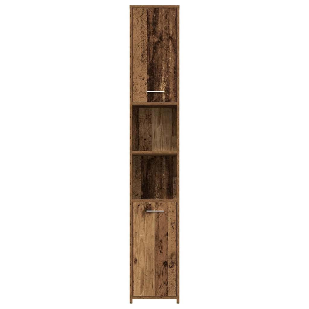 Mobile Colonna da Bagno 30x30x183,5 cm in Legno Tecnico | Armadietto alto salvaspazio per bagno e lavanderia con scomparti interni e dispositivo antiribaltamento.