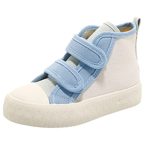Children's Casual Canvas Shoes High Top Hook&Loop Sneakers for Boys and Girls