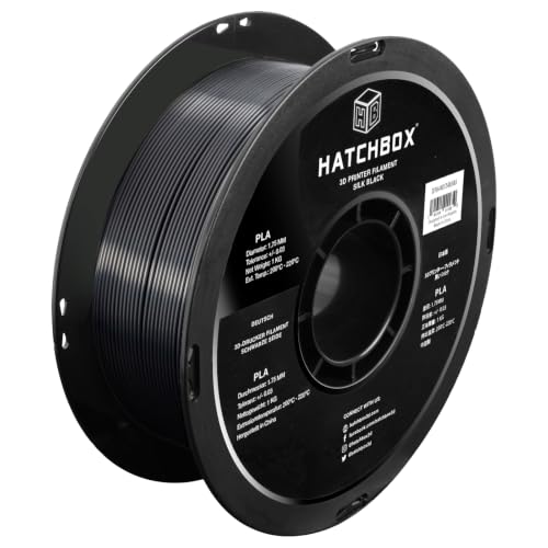 HATCHBOX 1.75mm Silk Black PLA 3D Printer Filament, 1 KG Spool, Dimensional Accuracy +/- 0.03 mm, 3D Printing Filament