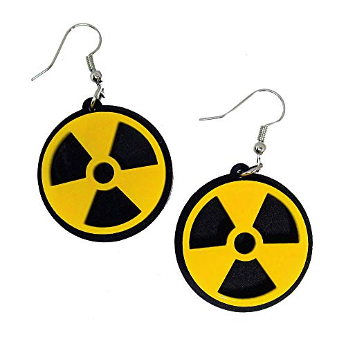 Radioactive Hazard Symbol Steam Punk Dangle Earrings
