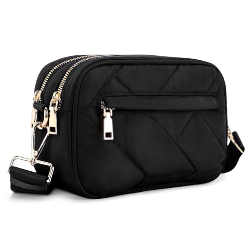 HOMIEE Puffy Crossbody Bag for Women Gifts, Quilted Puffy Bag Shoulder Bag Small Trendy Handbag Purses Lightweight Satchel