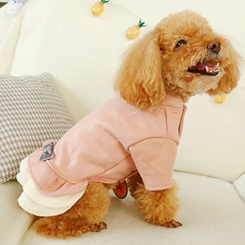 Pet clothes dog clothes small dog taille M chaud avec double pompon - 5