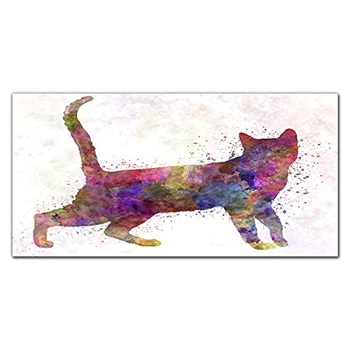 Tableau en verre photo chat 100x50cm une idée cadeau originale pour passionnés d'animaux